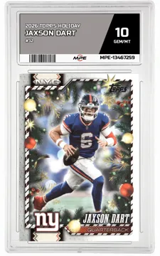 2026 TOPPS HOLIDAY #32 JAXSON DART MPE 10 GEM/MT — graded card up for auction