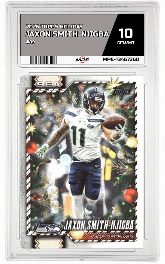 2026 TOPPS HOLIDAY #89 JAXON SMITH-NJIGBA MPE 10 GEM/MT — graded card auctioned from the MPE vault