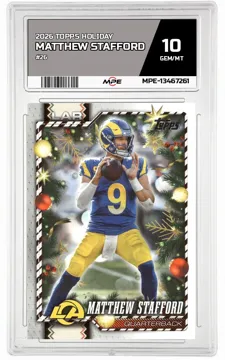 2026 TOPPS HOLIDAY #26 MATTHEW STAFFORD MPE 10 GEM/MT — graded card up for auction