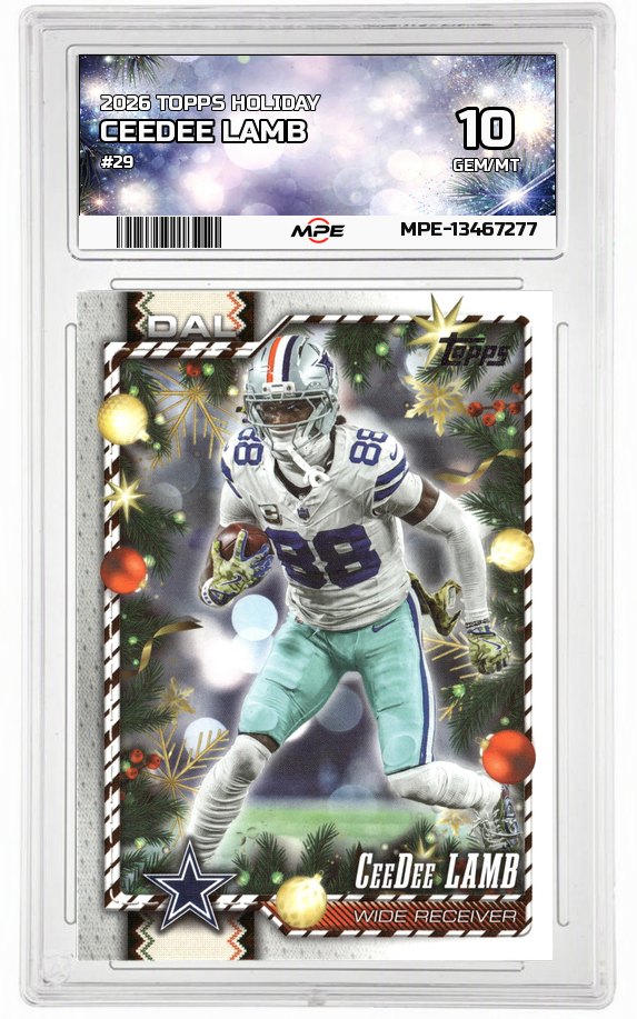 2026 TOPPS HOLIDAY #29 CEEDEE LAMB MPE 10 GEM/MT — graded card auctioned from the MPE vault