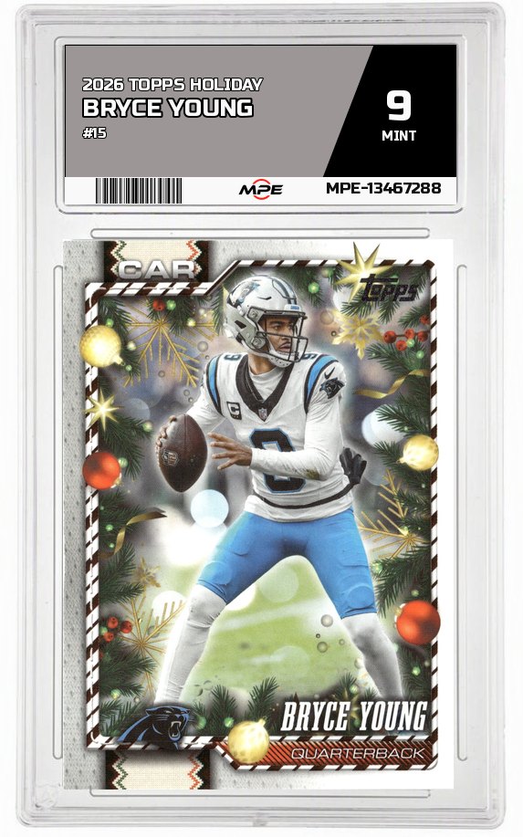 2026 TOPPS HOLIDAY #15 BRYCE YOUNG MPE 9 MINT — graded card auctioned from the MPE vault