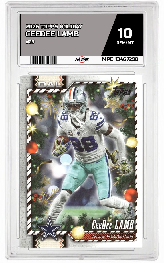 2026 TOPPS HOLIDAY #29 CEEDEE LAMB MPE 10 GEM/MT — graded card auctioned from the MPE vault