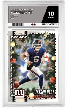 2026 TOPPS HOLIDAY GLITTER #74 JAXSON DART MPE 10 GEM/MT — graded card up for auction