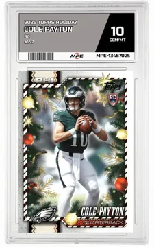 2026 TOPPS HOLIDAY RC #157 COLE PAYTON MPE 10 GEM/MT — graded card up for auction