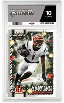 2026 TOPPS HOLIDAY #25 JA'MARR CHASE MPE 10 GEM/MT — graded card up for auction