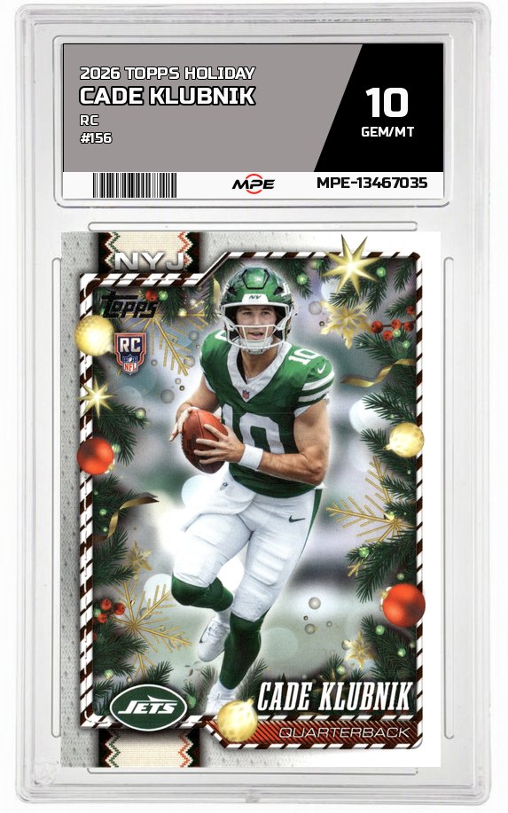 2026 TOPPS HOLIDAY RC #156 CADE KLUBNIK MPE 10 GEM/MT — graded card auctioned from the MPE vault