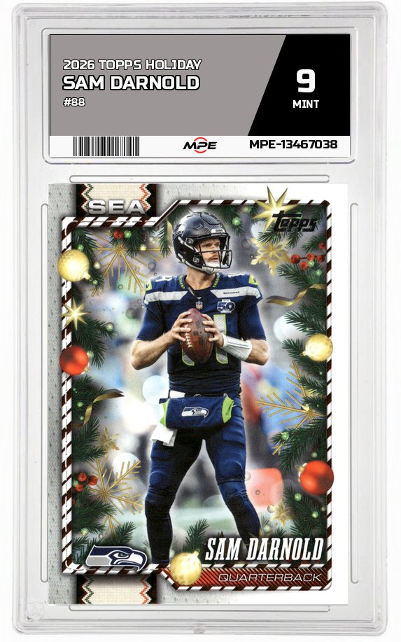 2026 TOPPS HOLIDAY #88 SAM DARNOLD MPE 9 MINT — graded card auctioned from the MPE vault