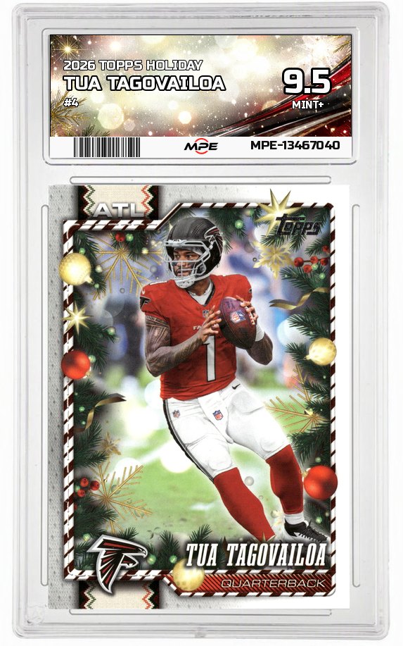 2026 TOPPS HOLIDAY #4 TUA TAGOVAILOA MPE 9.5 MINT+ — graded card auctioned from the MPE vault