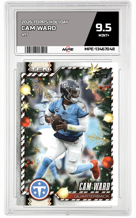 2026 TOPPS HOLIDAY #97 CAM WARD MPE 9.5 MINT+ — graded card auctioned from the MPE vault