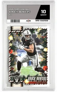 2026 TOPPS HOLIDAY #59 BROCK BOWERS MPE 10 GEM/MT — graded card up for auction