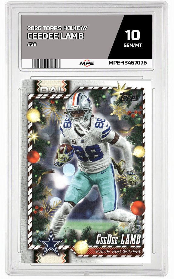 2026 TOPPS HOLIDAY #29 CEEDEE LAMB MPE 10 GEM/MT — graded card auctioned from the MPE vault