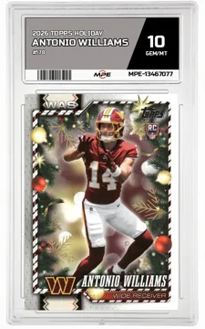 2026 TOPPS HOLIDAY #178 ANTONIO WILLIAMS MPE 10 GEM/MT — graded card up for auction