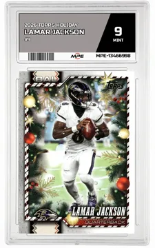 2026 TOPPS HOLIDAY #9 LAMAR JACKSON MPE 9 MINT — graded card up for auction