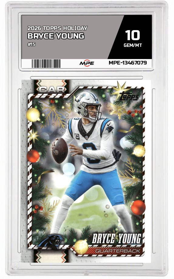 2026 TOPPS HOLIDAY #15 BRYCE YOUNG MPE 10 GEM/MT — graded card auctioned from the MPE vault