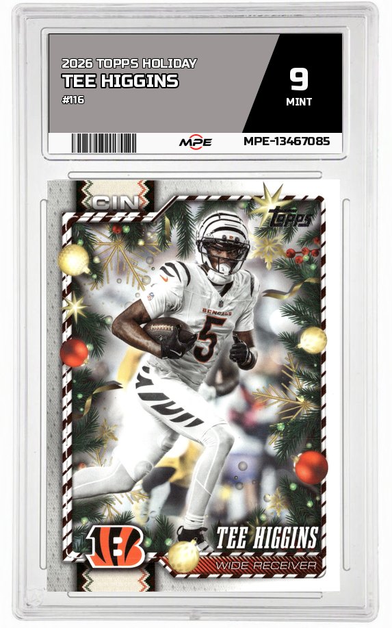 2026 TOPPS HOLIDAY #116 TEE HIGGINS MPE 9 MINT — graded card auctioned from the MPE vault