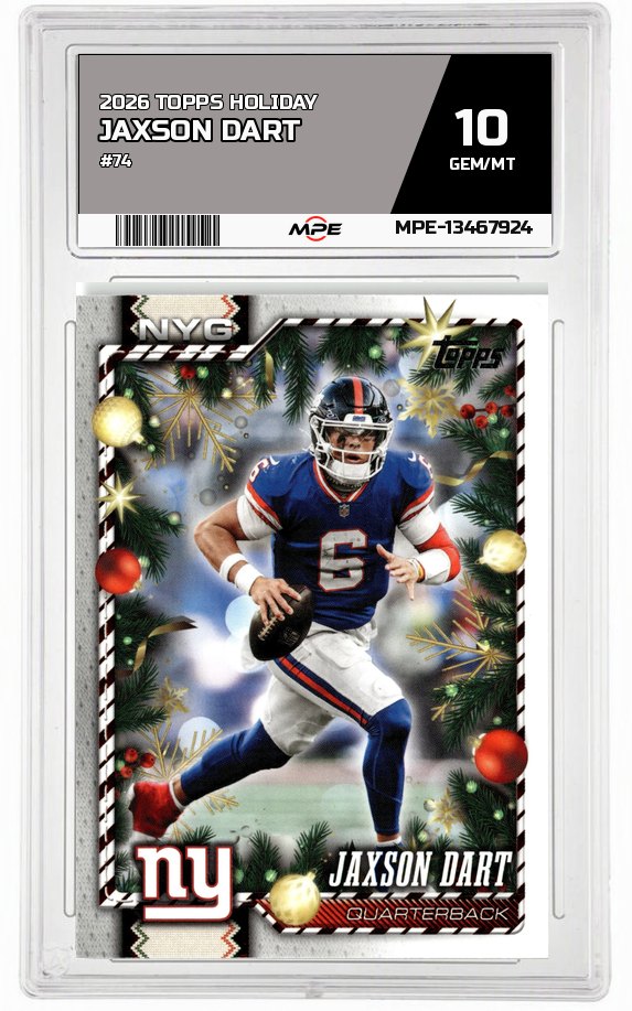 2026 TOPPS HOLIDAY #74 JAXSON DART MPE 10 GEM/MT — graded card auctioned from the MPE vault