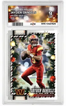 2026 TOPPS HOLIDAY HOLIDAY BACK SP #39 JAYDEN DANIELS MPE 9 MINT — graded card up for auction