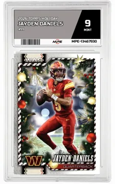 2026 TOPPS HOLIDAY #99 JAYDEN DANIELS MPE 9 MINT — graded card up for auction