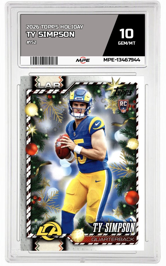 2026 TOPPS HOLIDAY #152 TY SIMPSON MPE 10 GEM/MT — graded card auctioned from the MPE vault