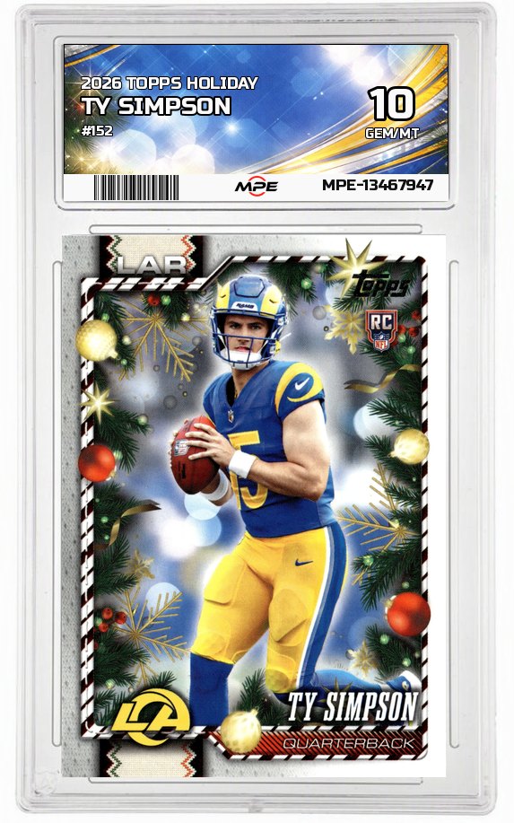 2026 TOPPS HOLIDAY #152 TY SIMPSON MPE 10 GEM/MT — graded card auctioned from the MPE vault