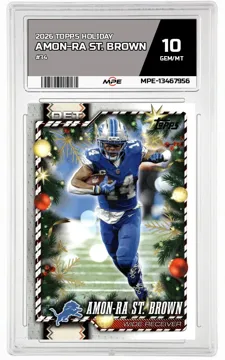 2026 TOPPS HOLIDAY #34 AMON-RA ST. BROWN MPE 10 GEM/MT — graded card up for auction