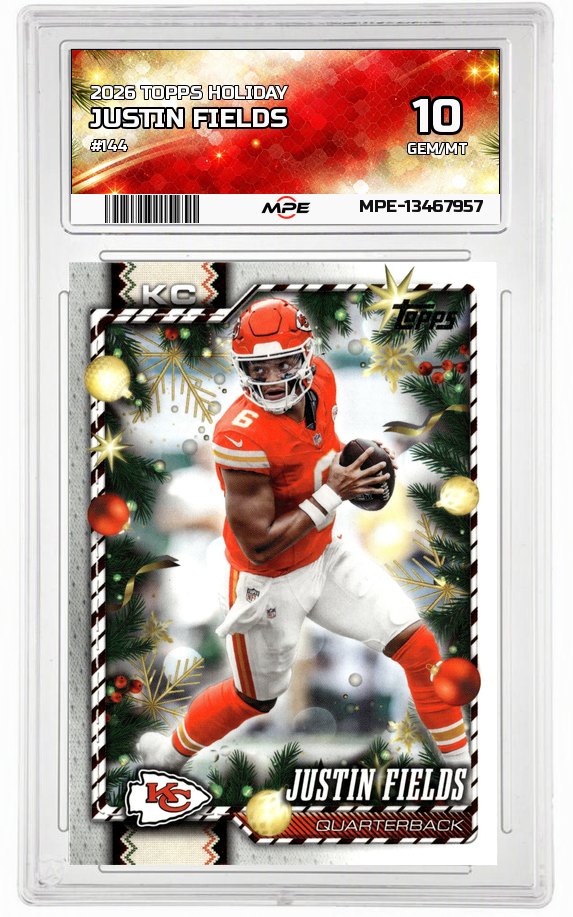 2026 TOPPS HOLIDAY #144 JUSTIN FIELDS MPE 10 GEM/MT — graded card auctioned from the MPE vault