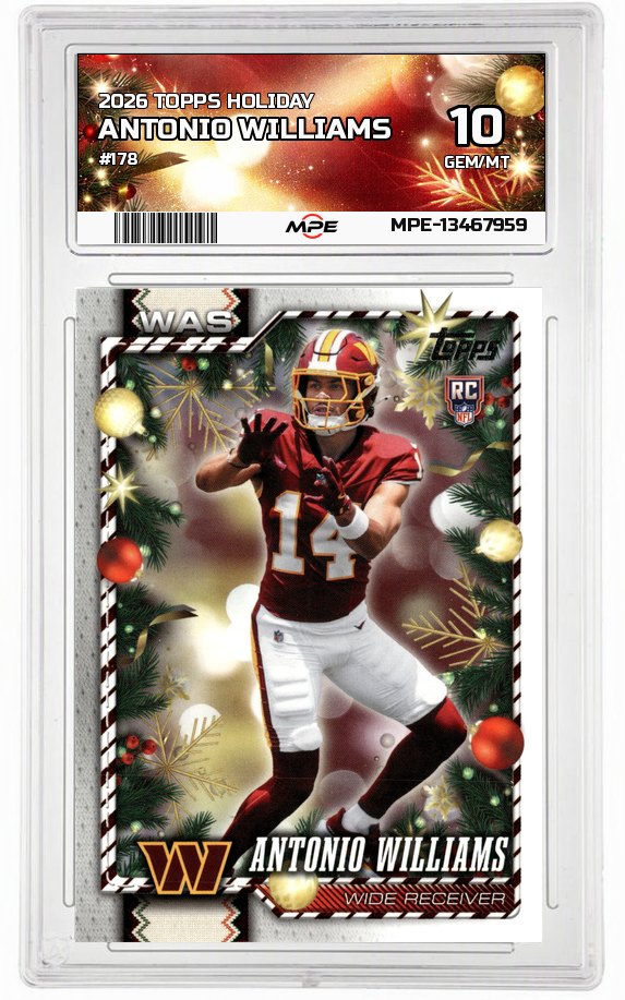 2026 TOPPS HOLIDAY #178 ANTONIO WILLIAMS MPE 10 GEM/MT — graded card auctioned from the MPE vault