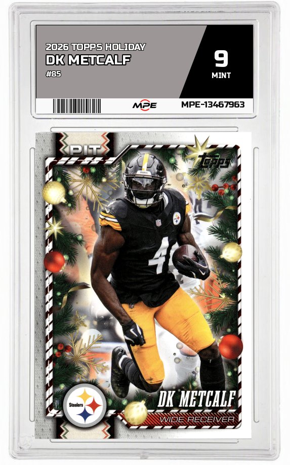 2026 TOPPS HOLIDAY #85 DK METCALF MPE 9 MINT — graded card auctioned from the MPE vault