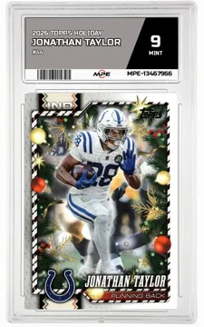 2026 TOPPS HOLIDAY #44 JONATHAN TAYLOR MPE 9 MINT — graded card up for auction