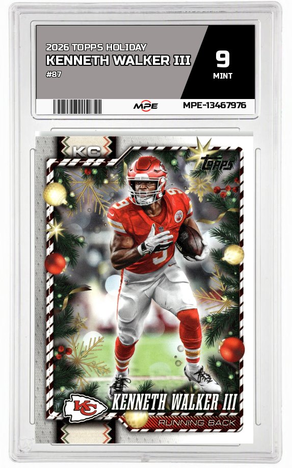 2026 TOPPS HOLIDAY #87 KENNETH WALKER III MPE 9 MINT — graded card auctioned from the MPE vault