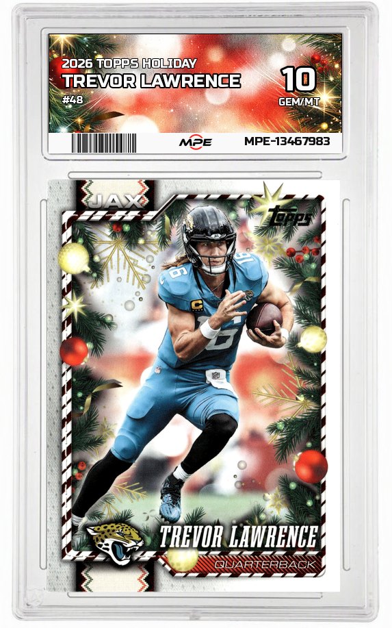 2026 TOPPS HOLIDAY #48 TREVOR LAWRENCE MPE 10 GEM/MT — graded card auctioned from the MPE vault
