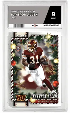 2026 TOPPS HOLIDAY #165 KAYTRON ALLEN MPE 9 MINT — graded card up for auction