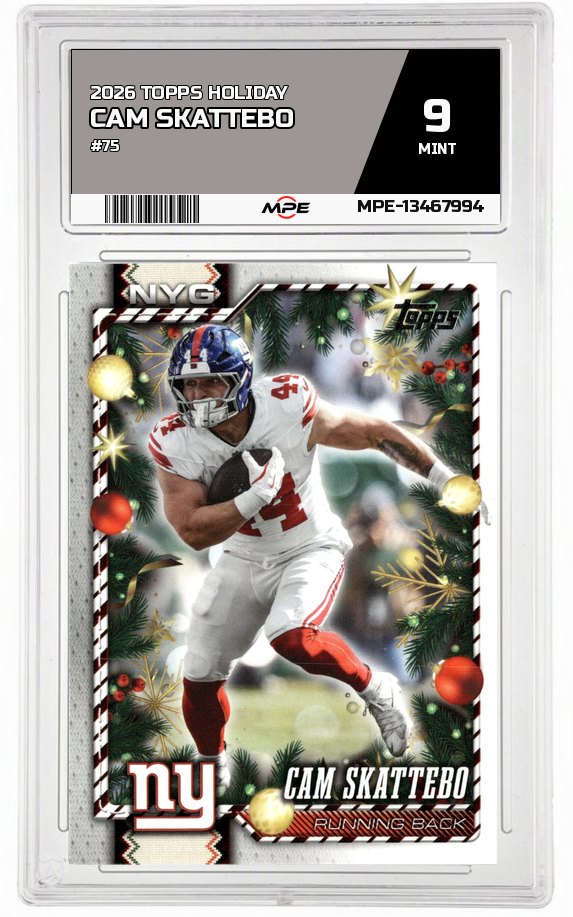 2026 TOPPS HOLIDAY #75 CAM SKATTEBO MPE 9 MINT — graded card auctioned from the MPE vault