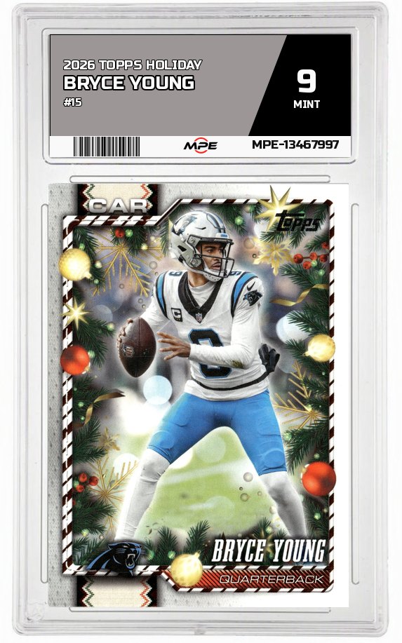 2026 TOPPS HOLIDAY #15 BRYCE YOUNG MPE 9 MINT — graded card auctioned from the MPE vault