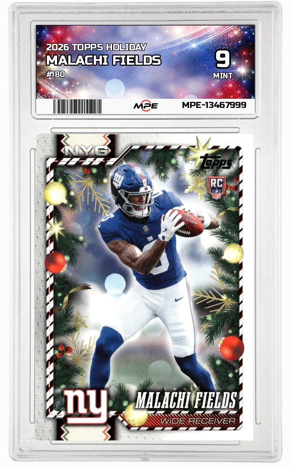 2026 TOPPS HOLIDAY #180 MALACHI FIELDS MPE 9 MINT — graded card auctioned from the MPE vault