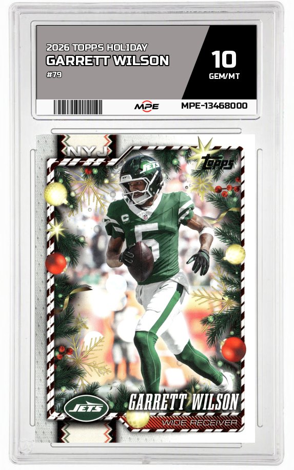 2026 TOPPS HOLIDAY #79 GARRETT WILSON MPE 10 GEM/MT — graded card auctioned from the MPE vault