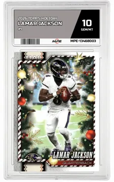 2026 TOPPS HOLIDAY #9 LAMAR JACKSON MPE 10 GEM/MT — graded card up for auction