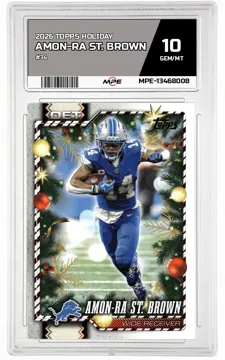 2026 TOPPS HOLIDAY #34 AMON-RA ST. BROWN MPE 10 GEM/MT — graded card up for auction