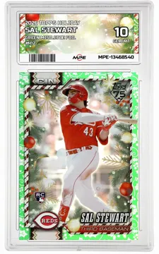 2026 TOPPS HOLIDAY GREEN MISTLETOE FOIL #H12 SAL STEWART MPE 10 GEM/MT — graded card up for auction