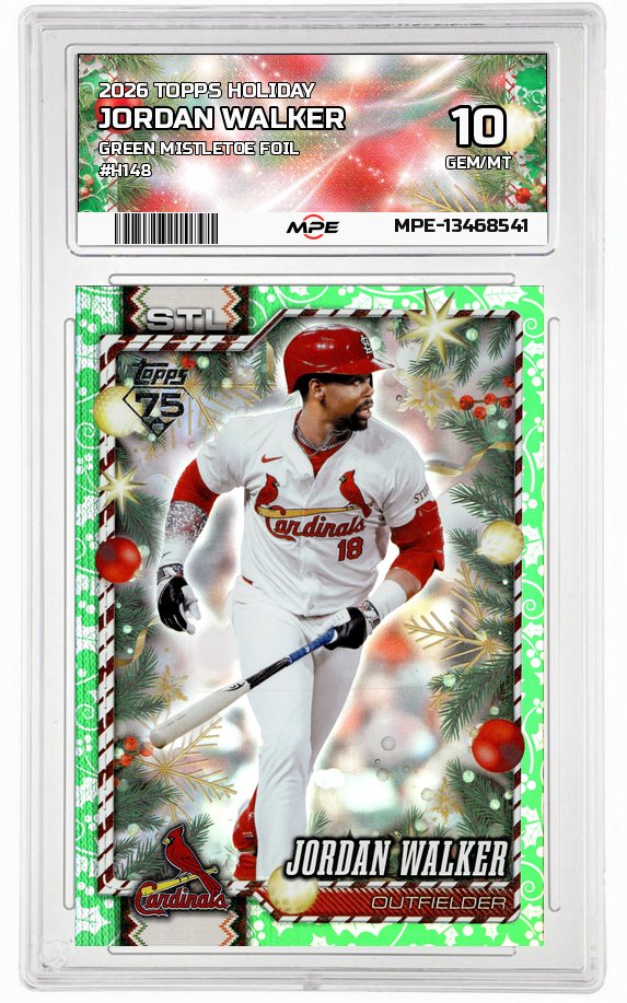 2026 TOPPS HOLIDAY GREEN MISTLETOE FOIL #H148 JORDAN WALKER MPE 10 GEM/MT — graded card auctioned from the MPE vault