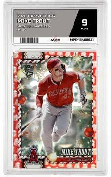 2026 TOPPS HOLIDAY METALLIC SANTA BAG #H84 MIKE TROUT MPE 9 MINT — graded card up for auction