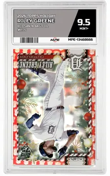 2026 TOPPS HOLIDAY RED SANTA BAG FOIL #H135 RILEY GREENE MPE 9.5 MINT+ — graded card up for auction