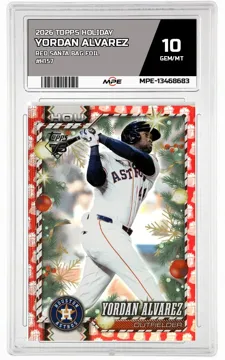 2026 TOPPS HOLIDAY RED SANTA BAG FOIL #H157 YORDAN ALVAREZ MPE 10 GEM/MT — graded card up for auction