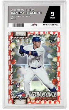 2026 TOPPS HOLIDAY RED SANTA BAG FOIL #H88 KAZUMA OKAMOTO MPE 9 MINT — graded card up for auction