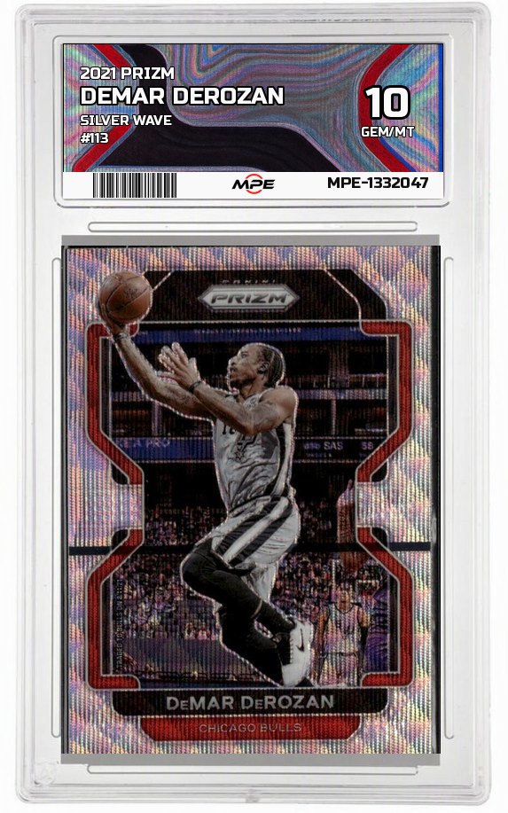 2021 PRIZM SILVER WAVE #113 DEMAR DEROZAN MPE 10 GEM/MT — graded card auctioned from the MPE vault