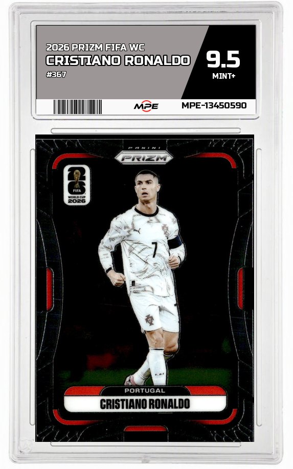 2026 PRIZM FIFA WC #367 CRISTIANO RONALDO MPE 9.5 MINT+ — graded card auctioned from the MPE vault