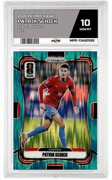 2026 PRIZM FIFA WC TEAL FLASH /255 #477 PATRIK SCHICK MPE 10 GEM/MT — graded card up for auction