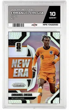 2026 PRIZM FIFA WC SILVER #23 EMMANUEL EMEGHA MPE 10 GEM/MT — graded card up for auction