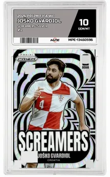 2026 PRIZM FIFA WC SCREAMERS-SILVER #12 JOŠKO GVARDIOL MPE 10 GEM/MT — graded card up for auction