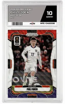 2026 PRIZM FIFA WC Wave Prizm #107 PHIL FODEN MPE 10 GEM/MT — graded card up for auction